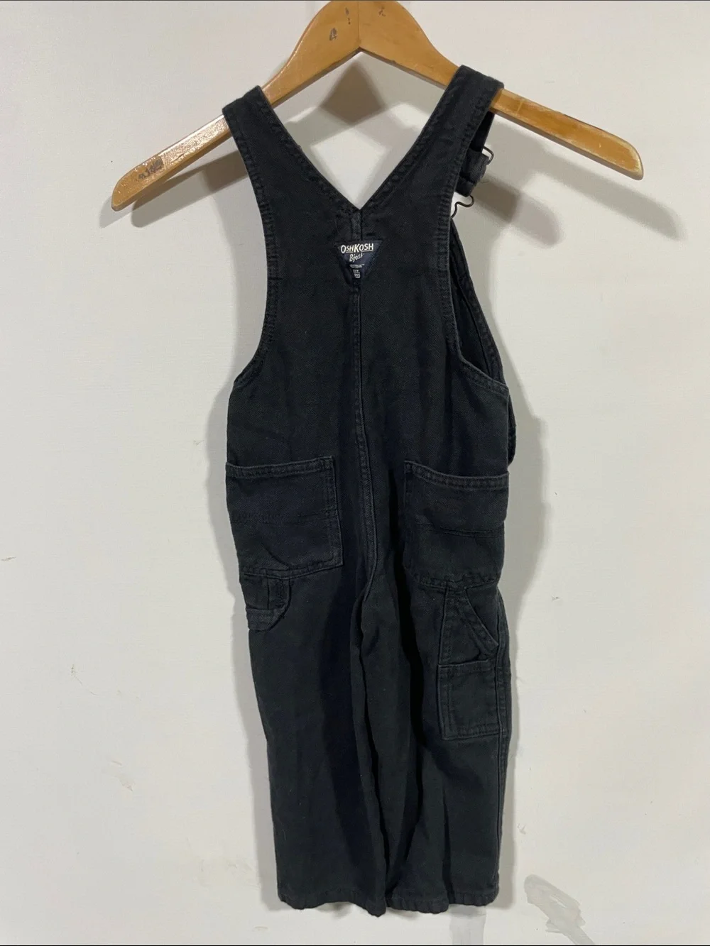OshKosh B'gosh Black Kids Overalls with Branded Patch